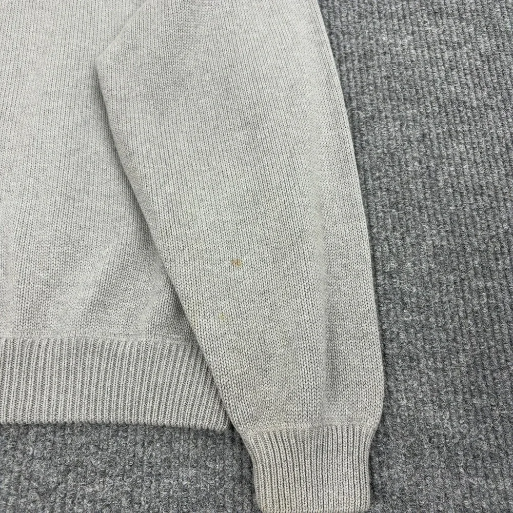 Vintage Eddie Bauer Sweater Mens L Grey Cotton Ribbed Crewneck Gorpcore Outdoor - Picture 9 of 10
